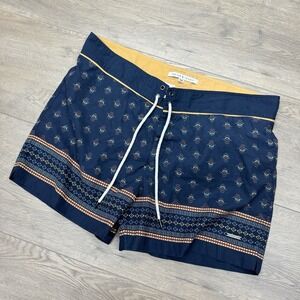 Parke & Ronen Swim Trunks Sz 34 Blue Aztec Geometric Short Swim